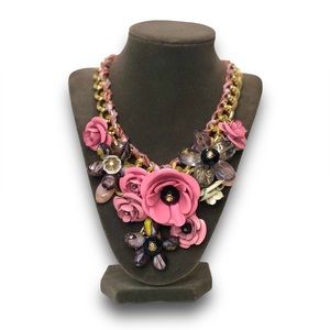 Metallic Floral Necklace